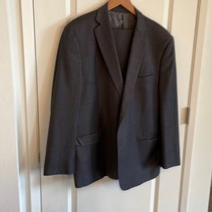 Calvin Klein brown suit with purple accent stripes 46R